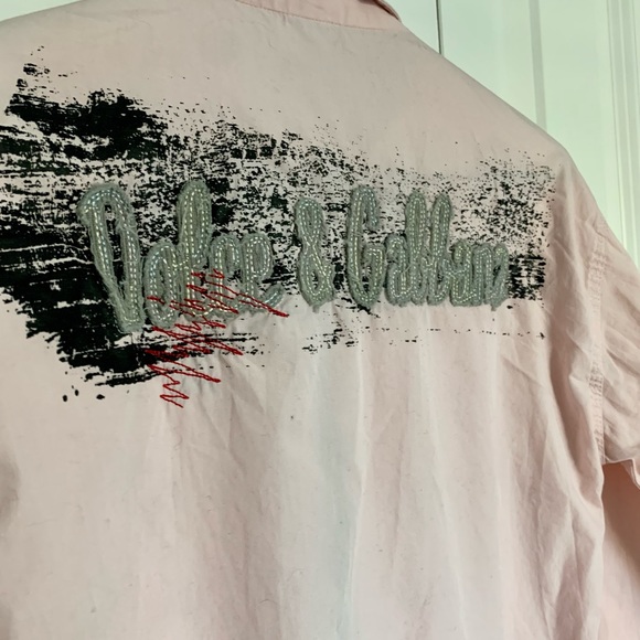 Dolce&Gabbana light pink logo shirt with a zip size Medium - Picture 8 of 8